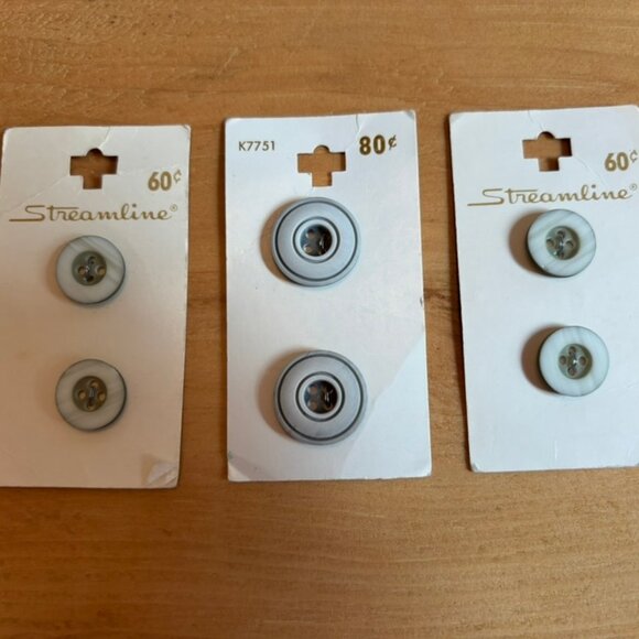 Lot of 3 Cards Streamline Vintage Buttons - Picture 4 of 11